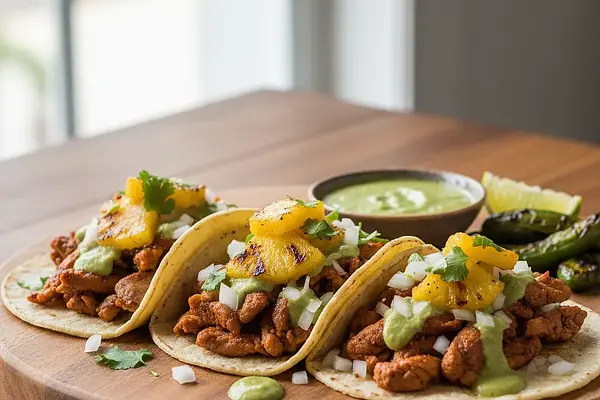Tacos Al Pastor z Grillowanym Ananasem i Salsą Verde