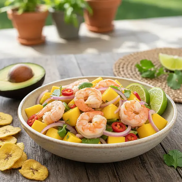Ceviche de Mango y Camarones (Krewetkowe ceviche z mango)