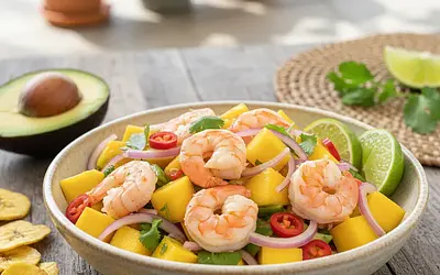 Ceviche de Mango y Camarones (Krewetkowe ceviche z mango)