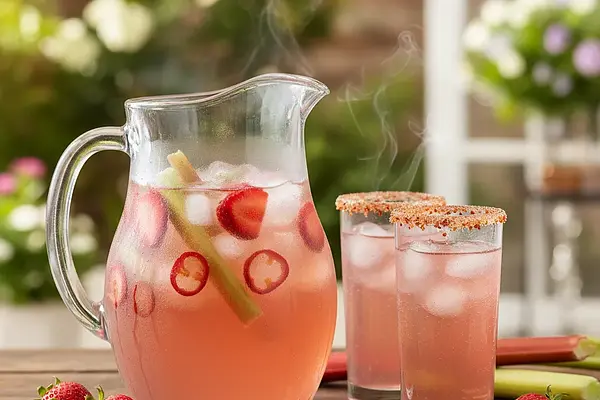 Lemoniada rabarbarowo-truskawkowa z nutą korzenną