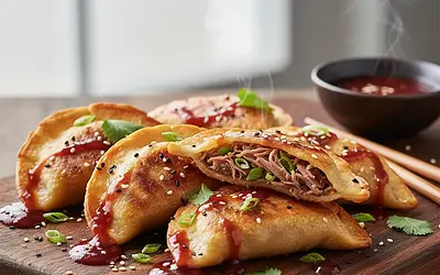 Pierogi Fusion z Farszem z Kaczki po Pekińsku i Sosem Śliwkowym Hoisin