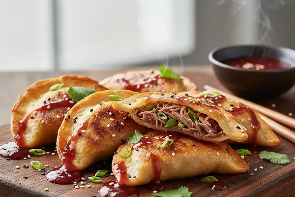 Pierogi Fusion z Farszem z Kaczki po Pekińsku i Sosem Śliwkowym Hoisin