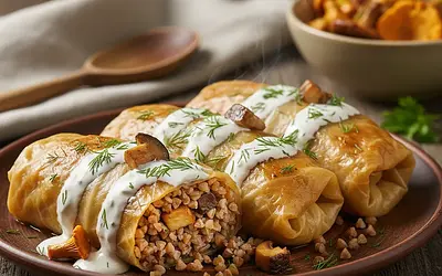 Christmas Cabbage Rolls with Buckwheat and Forest Mushrooms
