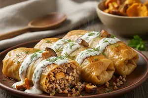 Christmas Cabbage Rolls with Buckwheat and Forest Mushrooms