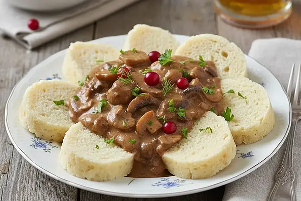 Czeska Houbová Omáčka s Karlovarským Knedlíkem