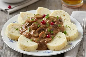 Czeska Houbová Omáčka s Karlovarským Knedlíkem