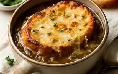 Zupa cebulowa z serem gruyère