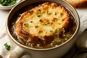 Zupa cebulowa z serem gruyère