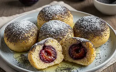 Czech Dumplings with Plums and Poppy Seeds (Švestkové knedlíky s mákem)