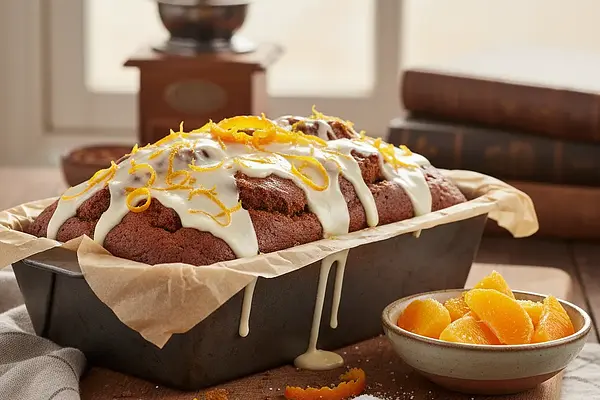 Wilgotny Piernik Korzenny z Nutą Pomarańczy i Polewą z Białej Czekolady
