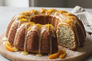 Moist Poppy Seed Cake with a Hint of Orange and Cointreau Glaze