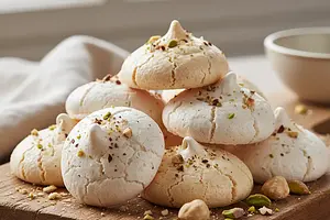 Nutty Kisses: Crunchy Cookies with a Meringue Cloud