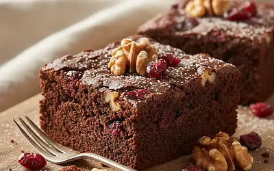 Decadent Brownies with Cranberries and Walnuts
