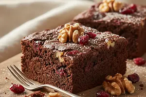 Dekadenckie Brownie z Żurawiną i Orzechami Włoskimi