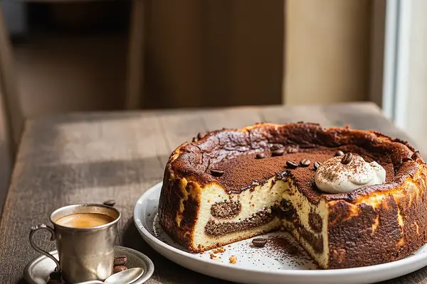 Sernik baskijski o smaku Tiramisu