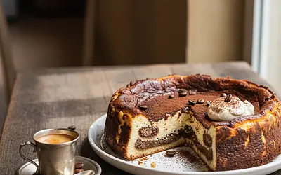 Sernik baskijski o smaku Tiramisu