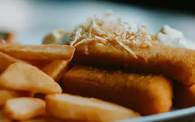 Fried cheese with fries