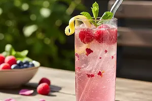 Musująca Lemoniada Różano-Malinowa