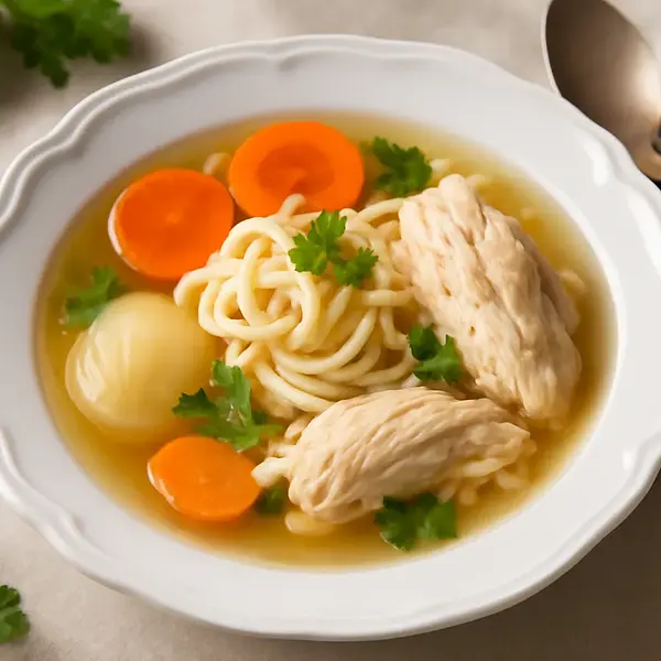 Rosół polski z makaronem i warzywami