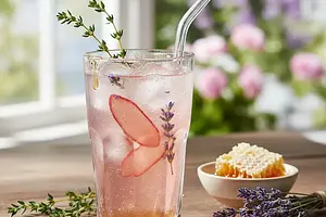 Rabarbarowo-Lawendowa Lemoniada z Miodem i Tymiankiem