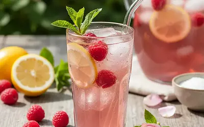 Orzeźwiająca Lemoniada Różano-Malinowa