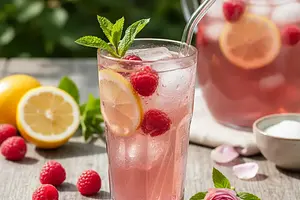Orzeźwiająca Lemoniada Różano-Malinowa