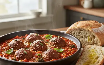 Rainbow Turkey Meatballs in Tomato Sauce with Hidden Vegetables