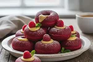 Velvety Mini Donuts with Custard Filling