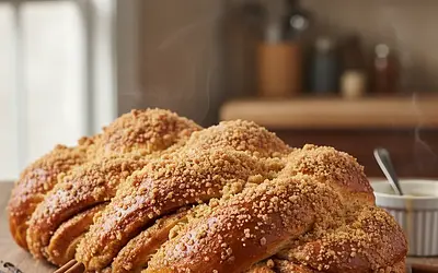 Vanilla-Cinnamon Challah with Crumble