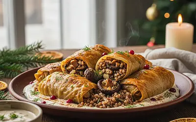 Christmas Cabbage Rolls with Buckwheat and Forest Mushrooms