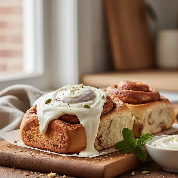 Cinnamon Rolls with Cardamom and Vanilla Cream Cheese