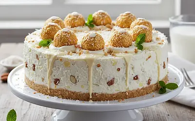 Niebiański Sernik 'Raffaello' bez pieczenia