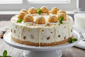 Niebiański Sernik 'Raffaello' bez pieczenia