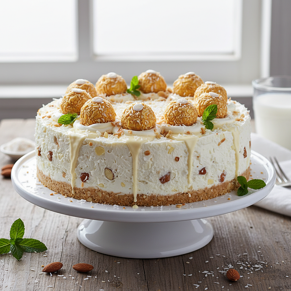 Niebiański Sernik 'Raffaello' bez pieczenia