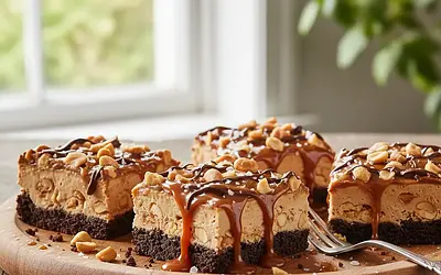 Karmelowo-Orzechowa Fantazja bez Pieczenia (w stylu Snickers)