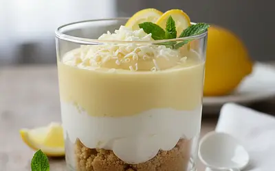 Velvety Cold Lemon Dessert with a Hint of White Chocolate