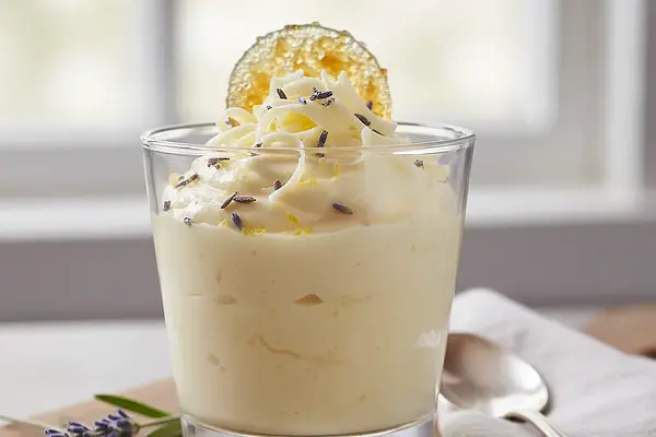 Aksamitny Krem Cytrynowy z Białą Czekoladą i Nutą Lawendy