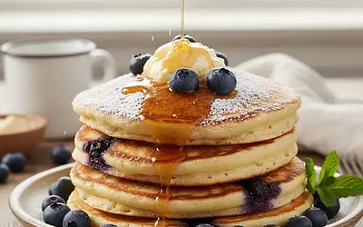 Fluffy Blueberry Clouds - Buttermilk Pancakes