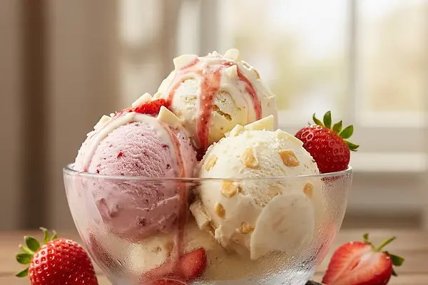 Kremowe Lody Truskawkowe z Nutą Wanilii i Białej Czekolady