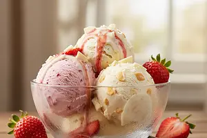 Kremowe Lody Truskawkowe z Nutą Wanilii i Białej Czekolady
