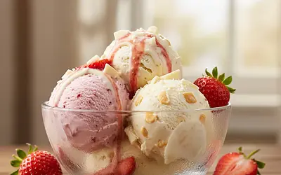 Kremowe Lody Truskawkowe z Nutą Wanilii i Białej Czekolady