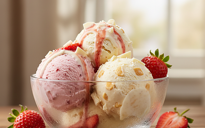 Kremowe Lody Truskawkowe z Nutą Wanilii i Białej Czekolady