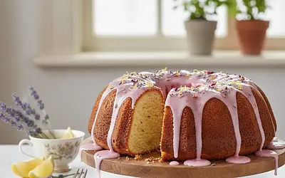 Lemon-Lavender Babka with Rose Glaze