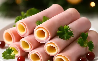 Ham rolls with cheese