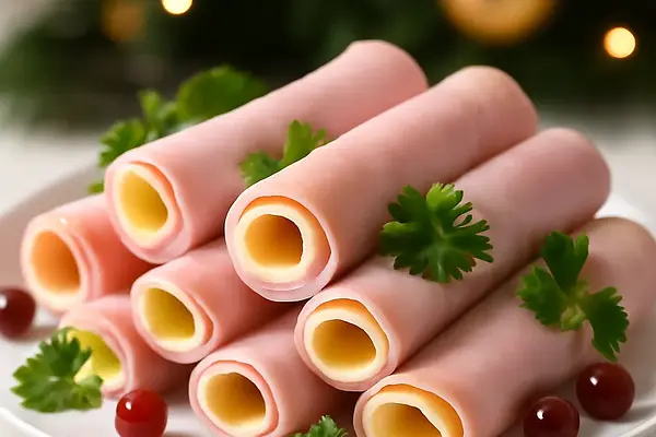 Roladki z szynki z serem