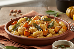 Jesienne Gnocchi z Pieczoną Dynią, Szałwią i Brązowym Masłem