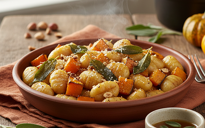 Jesienne Gnocchi z Pieczoną Dynią, Szałwią i Brązowym Masłem