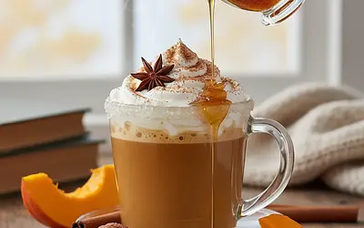 Aromatyczne Latte z Pieczonej Dyni i Syropu Klonowego
