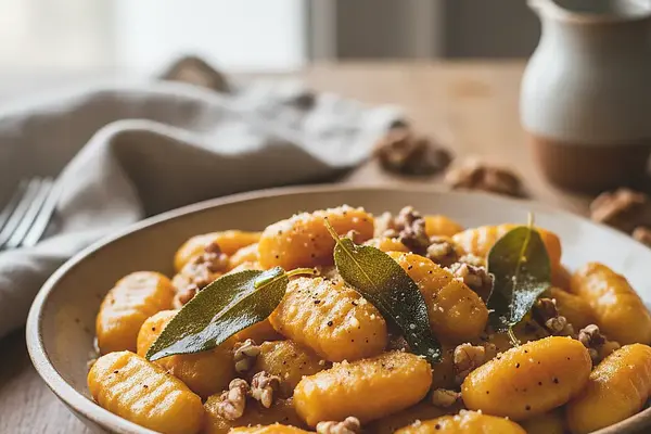 Kremowe Gnocchi z Dynią, Szałwią i Orzechami Włoskimi