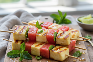 Grillowane Szaszłyki z Halloumi i Arbuza z Miętą
